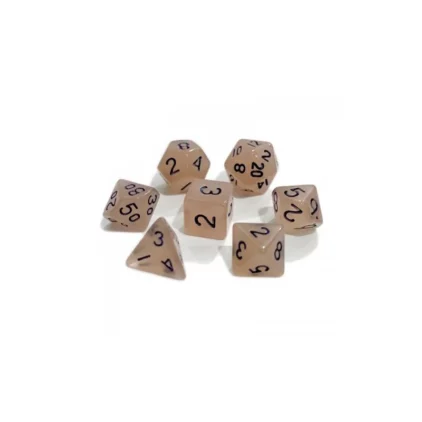 Lot de 7 dés - Miniature - Beige