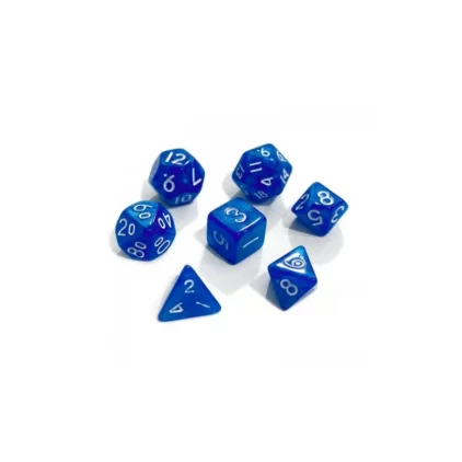 Lot de 7 dés - Miniature - Bleu Nacré